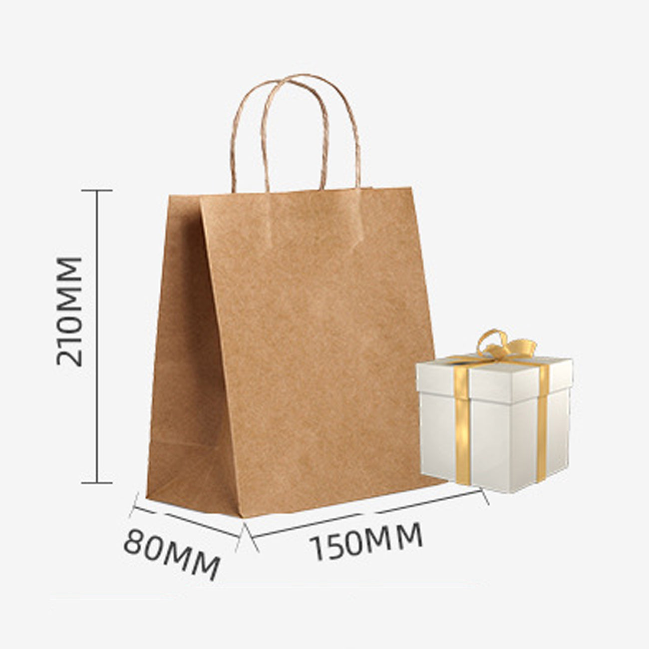 12 Packs Custom Kraft Paper Bag - Logo Printing-12 Packs-S-FlagMenu.com
