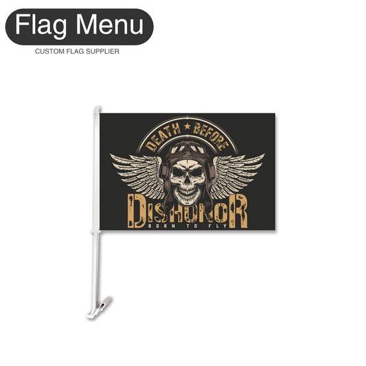 Car Flag Of Skull - Born To Fly-Flag Menu