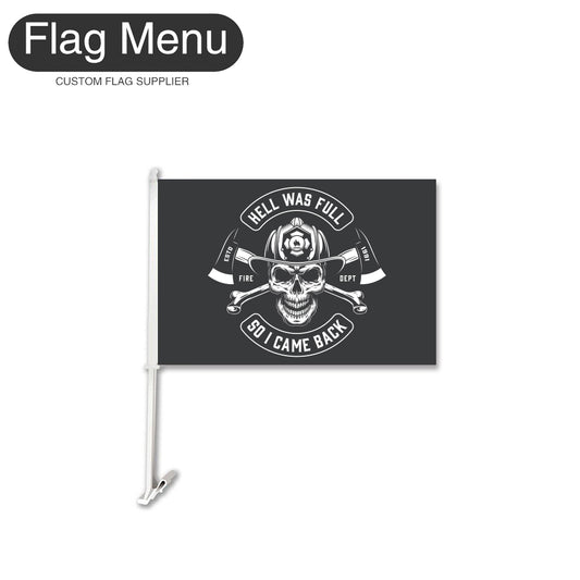 Car Flag Of Skull - Hell Was Full-Flag Menu