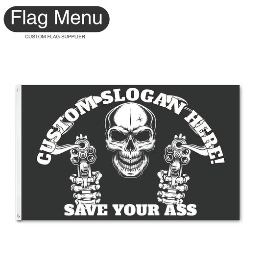 Regular Flag Of Skull - GUN-2'x3'-2 Grommets-Flag Menu