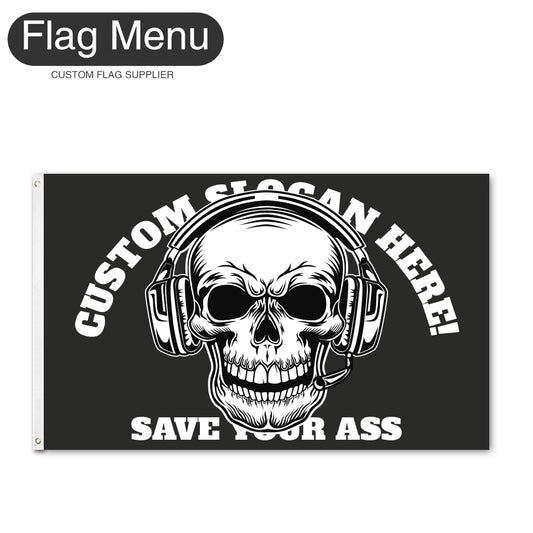 Regular Flag Of Skull - Narrator-2'x3'-2 Grommets-Flag Menu