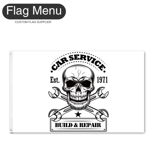 Regular Flag Of Skull - Car Service-2'x3'-2 Grommets-Flag Menu
