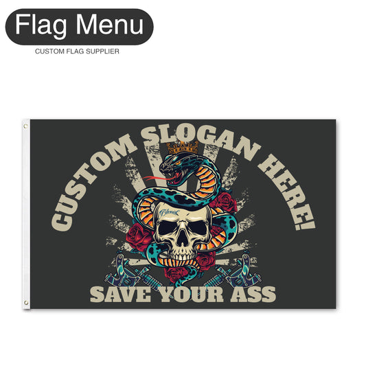 Regular Flag Of Skull - Cobra-2'x3'-2 Grommets-Flag Menu