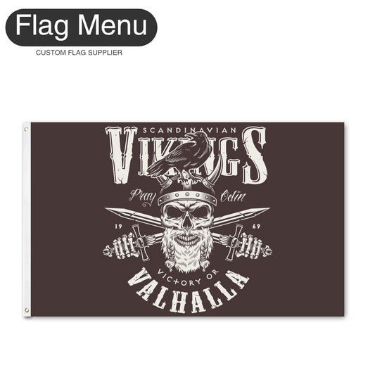Regular Flag Of Skull - Vikings-2'x3'-2 Grommets-Flag Menu