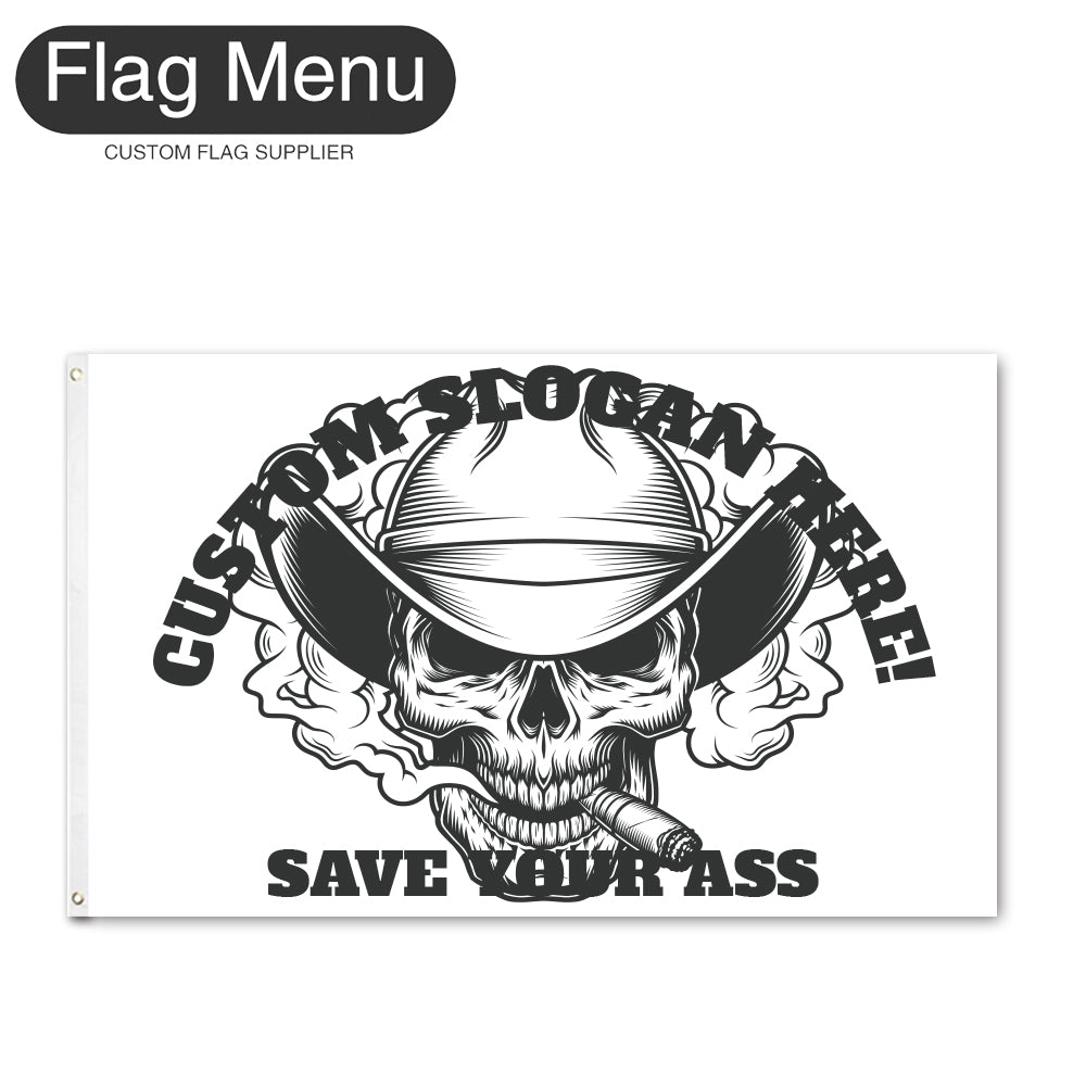 Regular Flag Of Skull - Cowboy-2'x3'-2 Grommets-Flag Menu