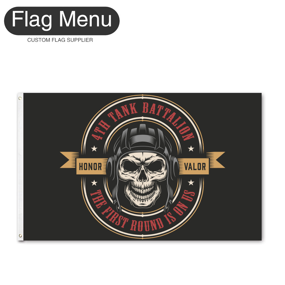 Regular Flag Of Skull - Honor-2'x3'-2 Grommets-Flag Menu