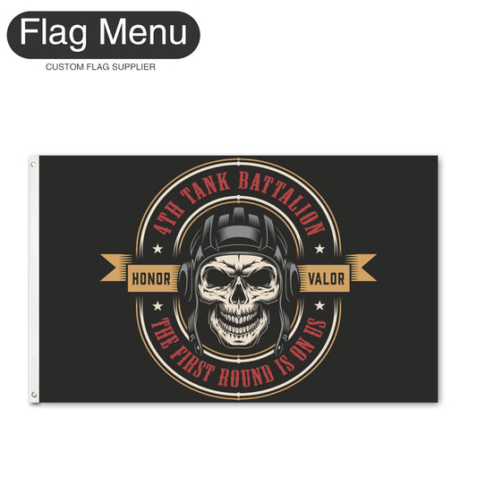 Regular Flag Of Skull - Honor-2'x3'-2 Grommets-Flag Menu