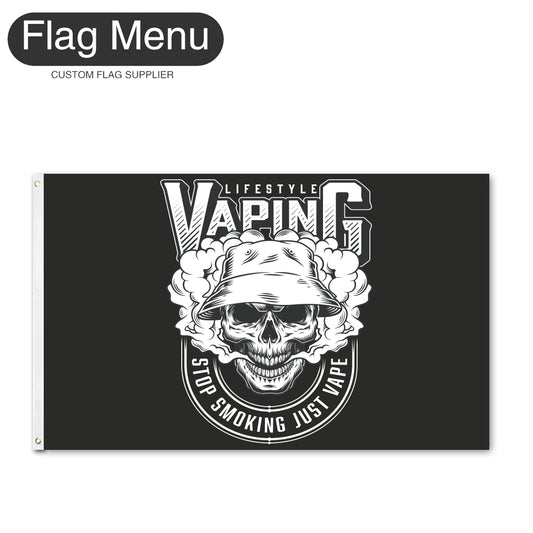 Regular Flag Of Skull - Stop Smoking Just Vape-2'x3'-2 Grommets-Flag Menu