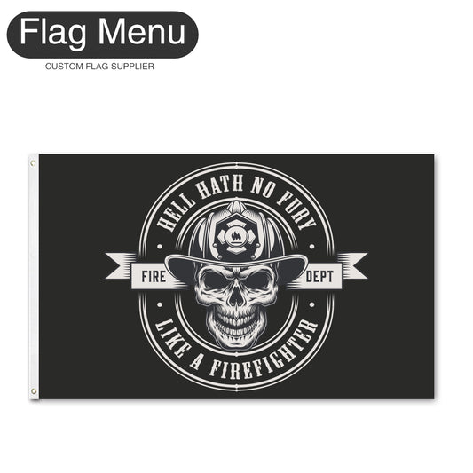 Regular Flag Of Skull - Fire Dept-2'x3'-2 Grommets-Flag Menu