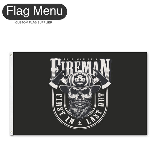 Regular Flag Of Skull - First In Last Out-2'x3'-2 Grommets-Flag Menu