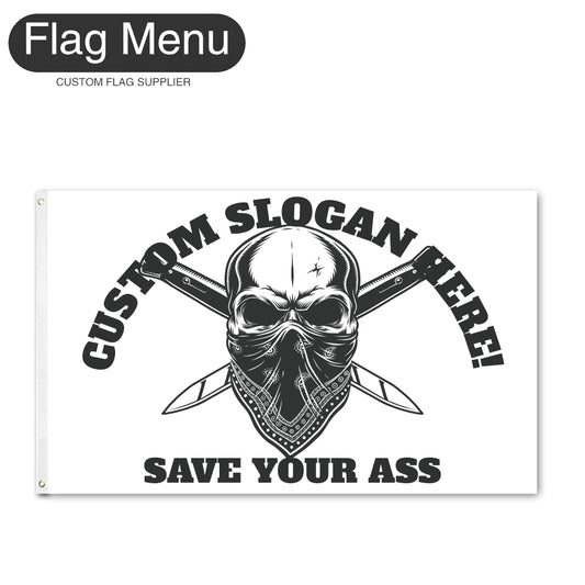 Regular Flag Of Skull - Crime-2'x3'-2 Grommets-Flag Menu