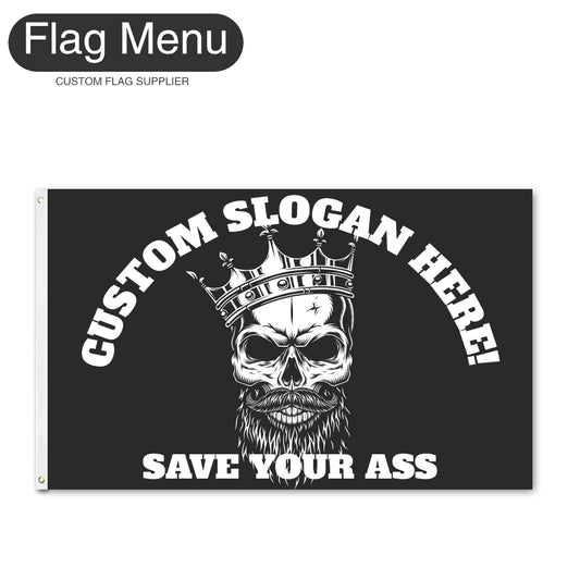 Regular Flag Of Skull - KING-2'x3'-2 Grommets-Flag Menu