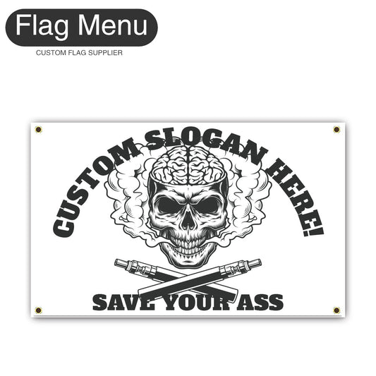 Canvas Wall Flag Of Skull - Vaping-2'x3'-4 Grommets-Flag Menu