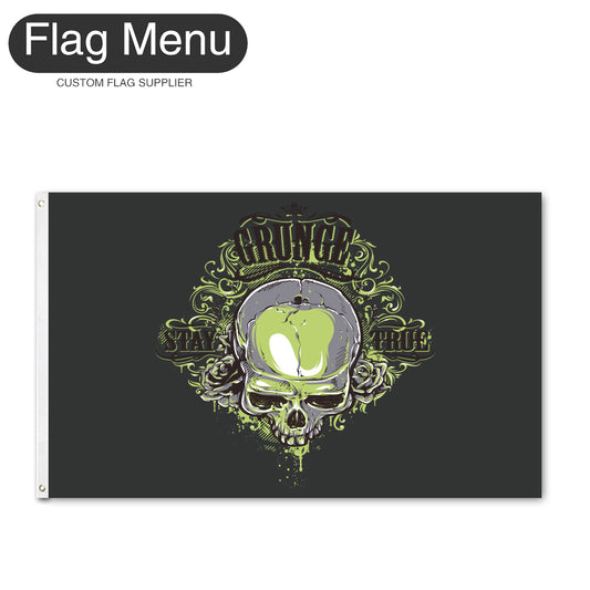 Regular Flag Of Skull - Grunge-2'x3'-2 Grommets-Flag Menu