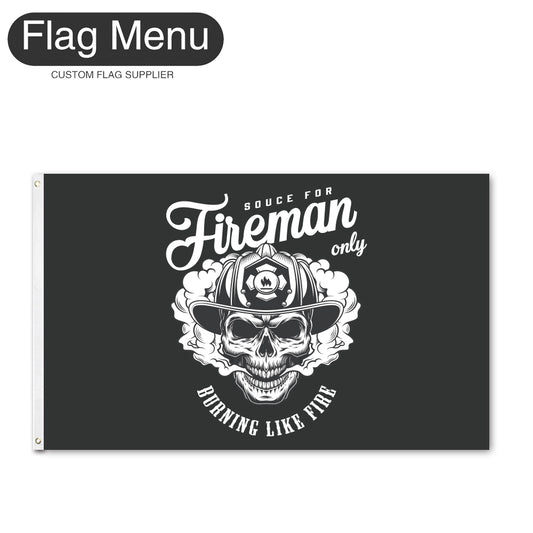 Regular Flag Of Skull - Fireman Only-2'x3'-2 Grommets-Flag Menu