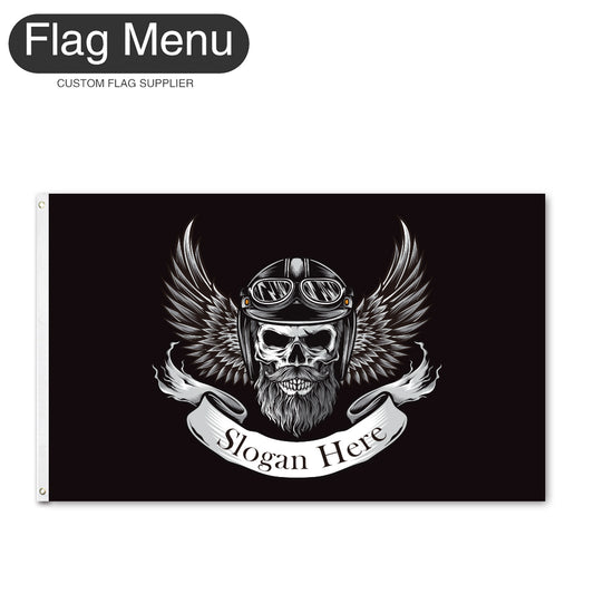 Regular Flag Of Skull - The Wild One-2'x3'-2 Grommets-Flag Menu