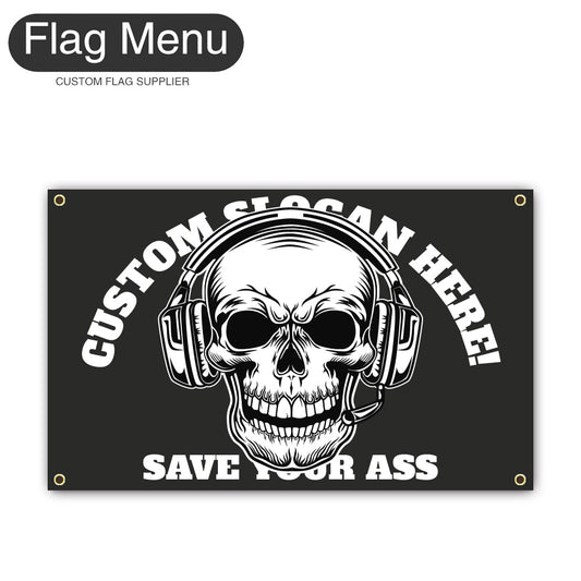 Canvas Wall Flag Of Skull - Narrator-2'x3'-4 Grommets-Flag Menu