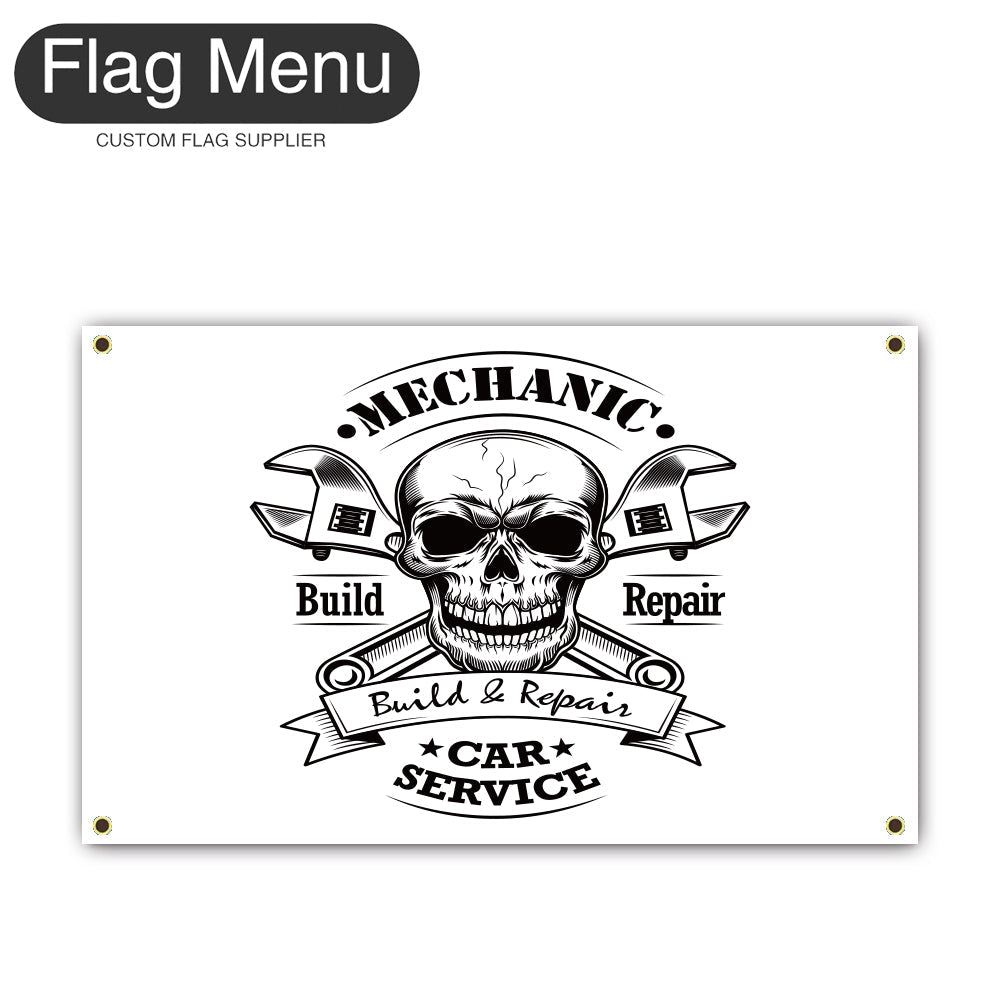 Canvas Wall Flag Of Skull - Build&Repair-2'x3'-4 Grommets-Flag Menu