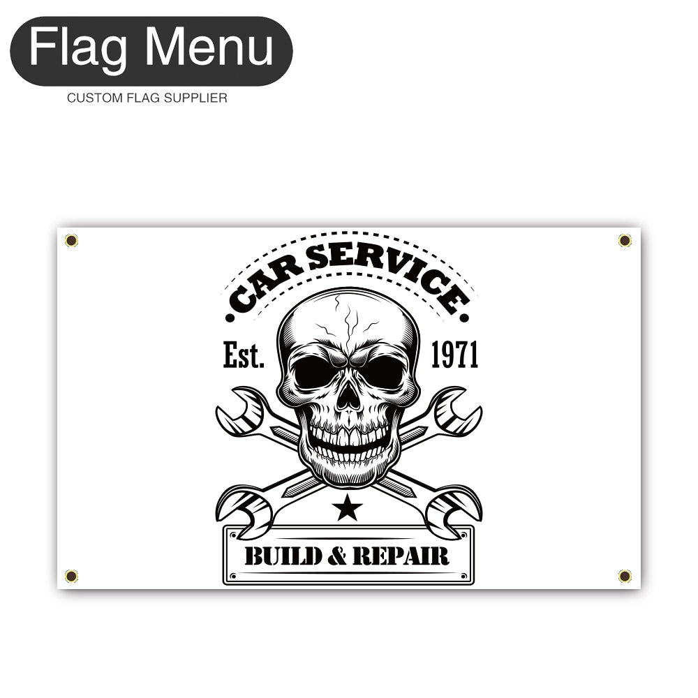Regular Flag Of Skull - Car Service-2'x3'-4 Grommets-Flag Menu
