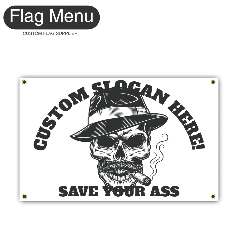 Regular Flag Of Skull - CIGAR AFICIONADO-2'x3'-4 Grommets-Flag Menu