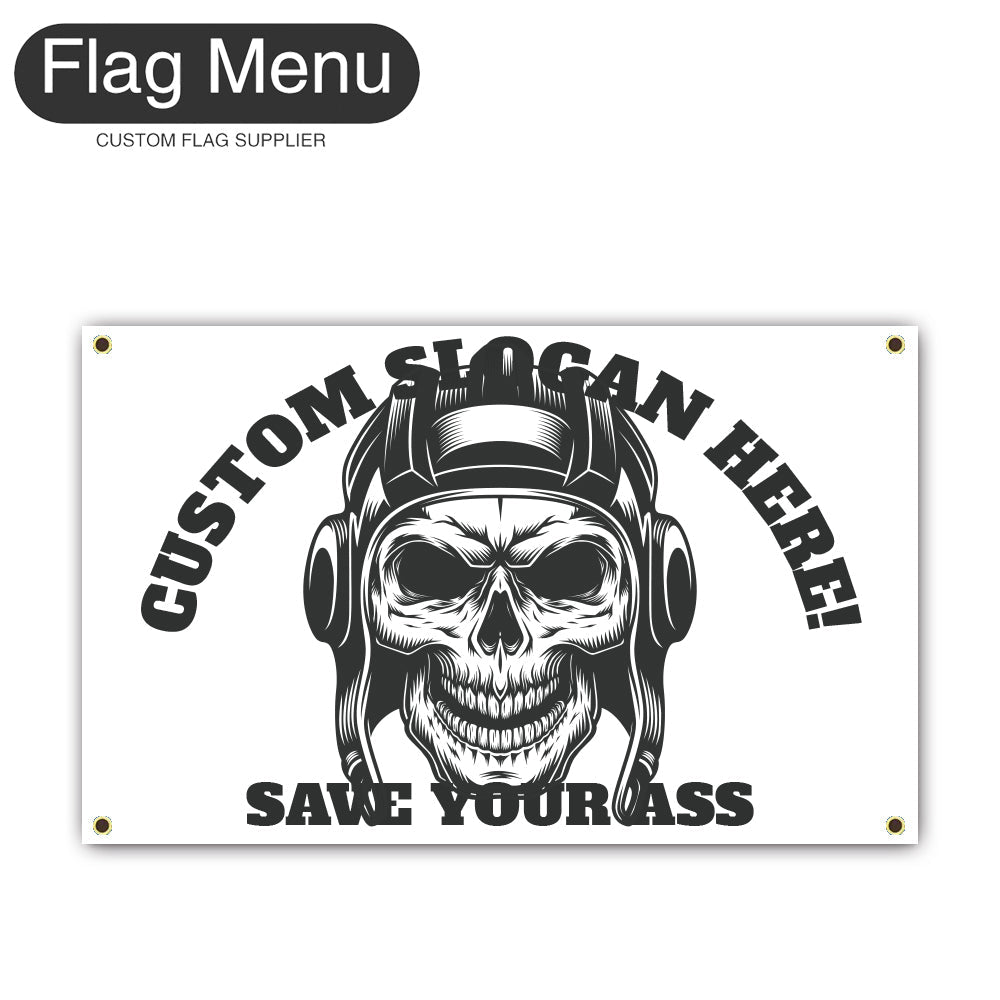 Canvas Wall Flag Of Skull - Tank Driver-2'x3'-4 Grommets-Flag Menu