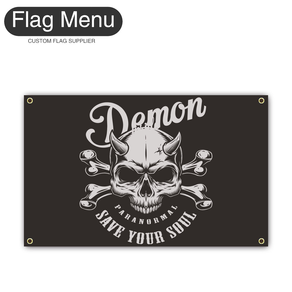 Regular Flag Of Skull - Demon-2'x3'-4 Grommets-Flag Menu