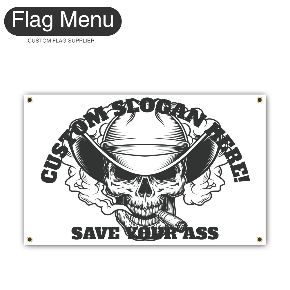 Regular Flag Of Skull - Cowboy-2'x3'-4 Grommets-Flag Menu