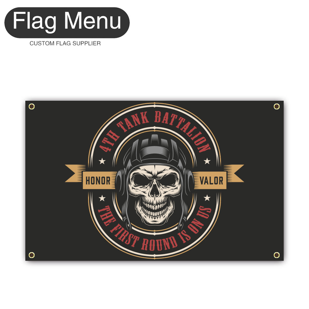 Regular Flag Of Skull - Honor-2'x3'-4 Grommets-Flag Menu