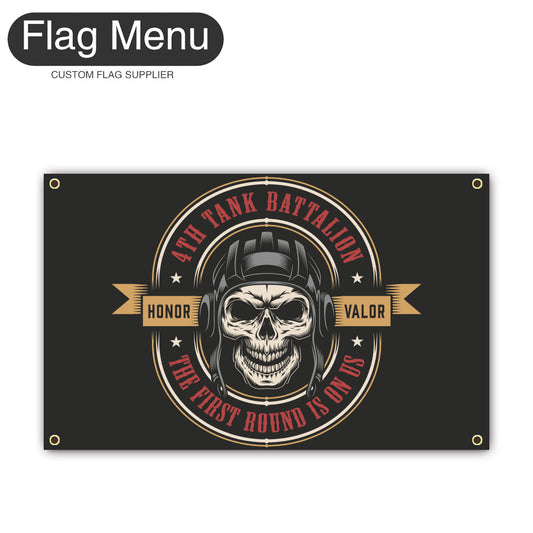 Canvas Wall Flag Of Skull - Honor-2'x3'-4 Grommets-Flag Menu
