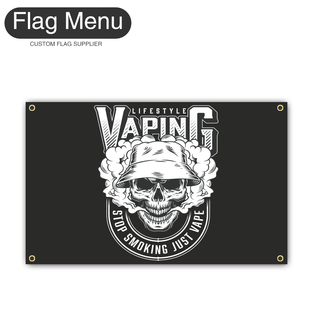 Regular Flag Of Skull - Stop Smoking Just Vape-2'x3'-4 Grommets-Flag Menu