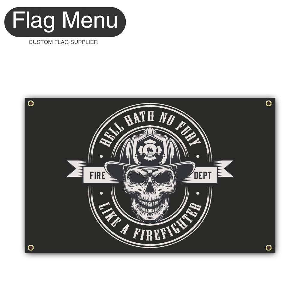 Regular Flag Of Skull - Fire Dept-2'x3'-4 Grommets-Flag Menu