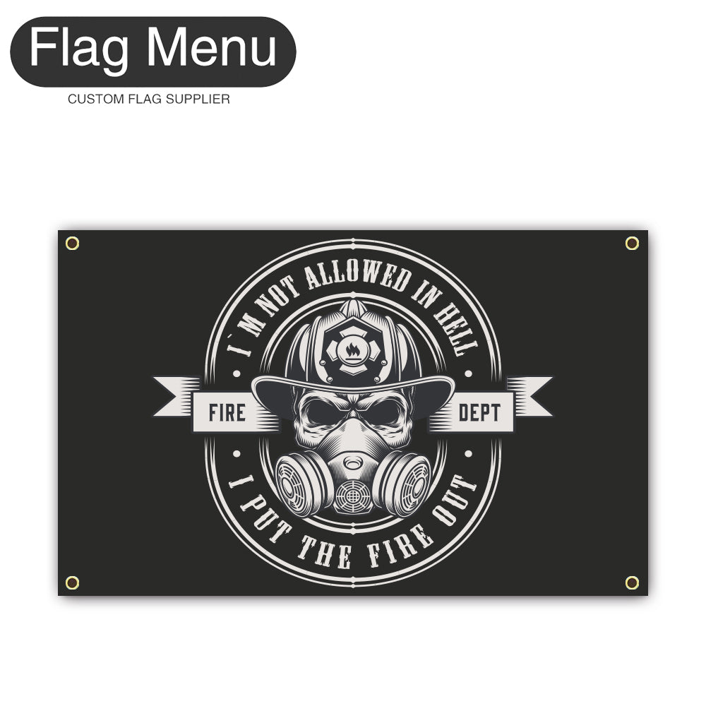 Regular Flag Of Skull - I Put The Fire Out-2'x3'-4 Grommets-Flag Menu