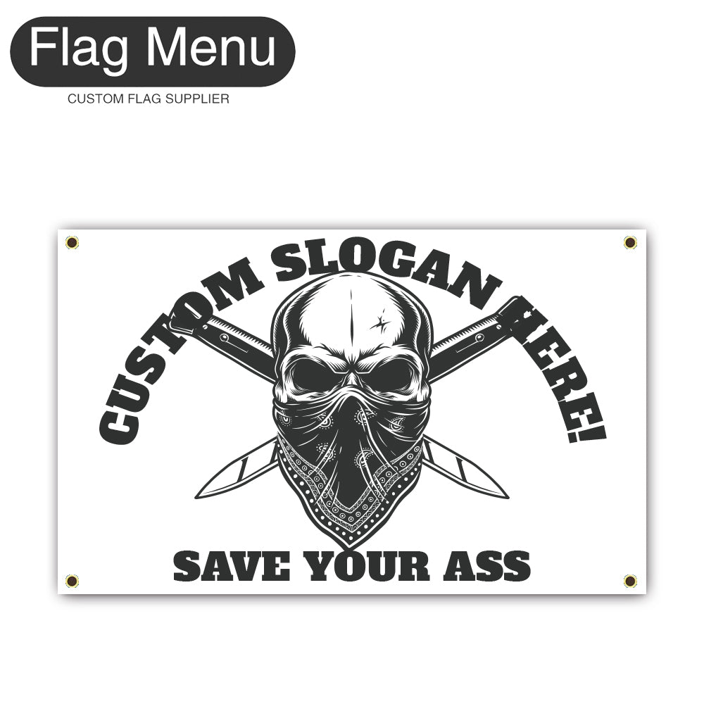 Regular Flag Of Skull - Crime-2'x3'-4 Grommets-Flag Menu