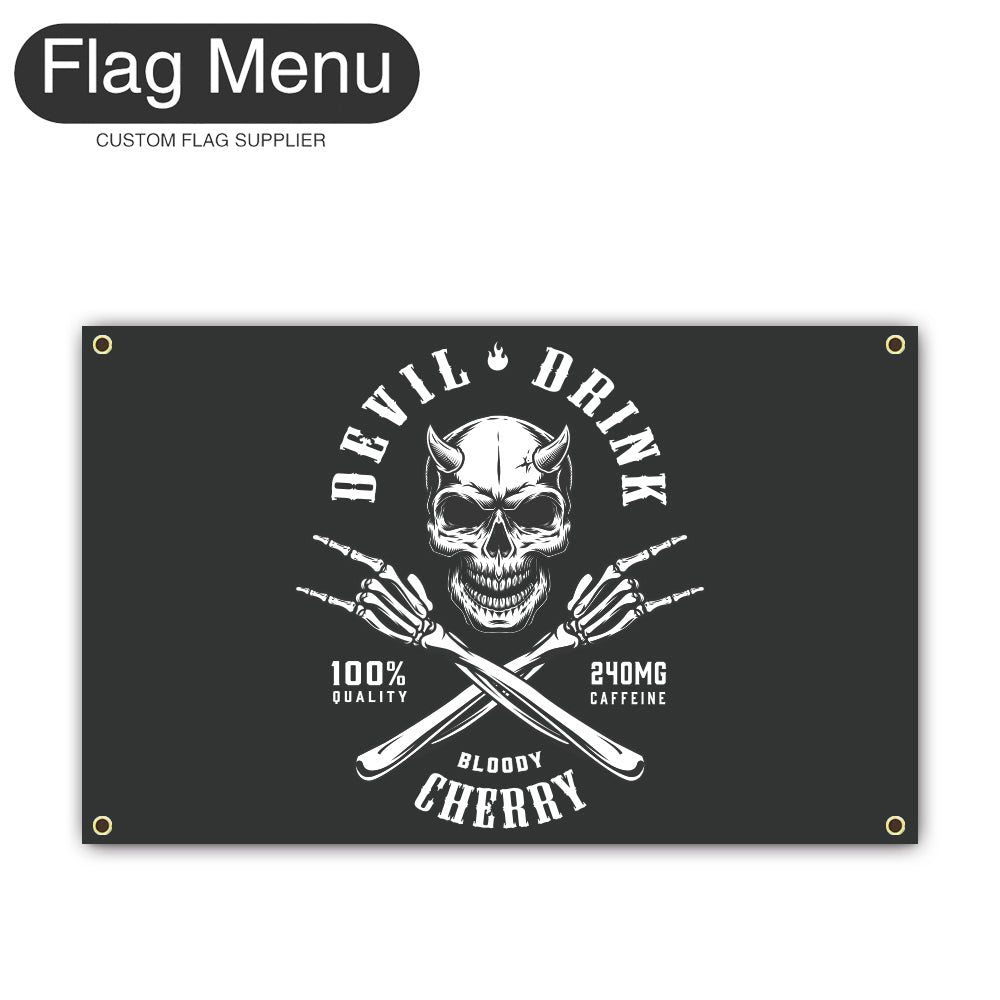 Regular Flag Of Skull - Devil‘s Drink-2'x3'-4 Grommets-Flag Menu