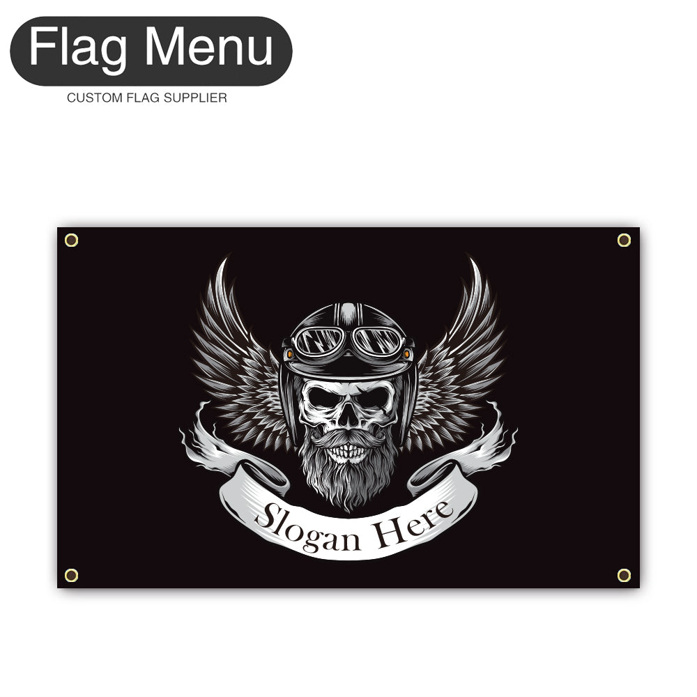 Regular Flag Of Skull - The Wild One-2'x3'-4 Grommets-Flag Menu