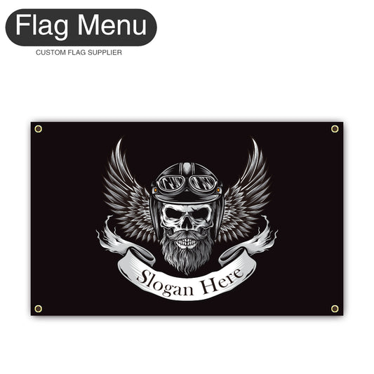 Canvas Wall Flag Of Skull - The Wild One-2'x3'-4 Grommets-Flag Menu