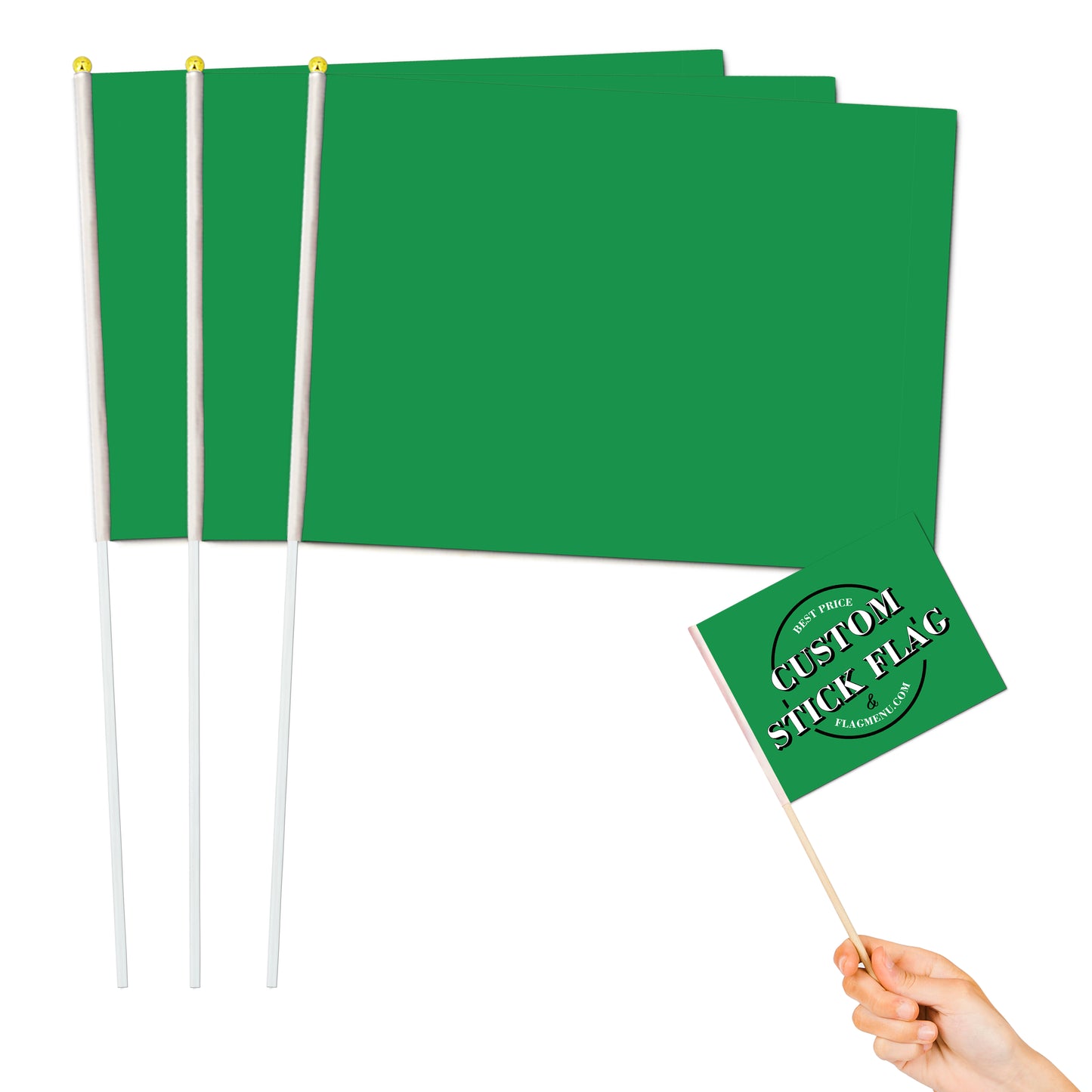 Custom made solid color stick flag - Vivid color - CMYK Handheld marking flag