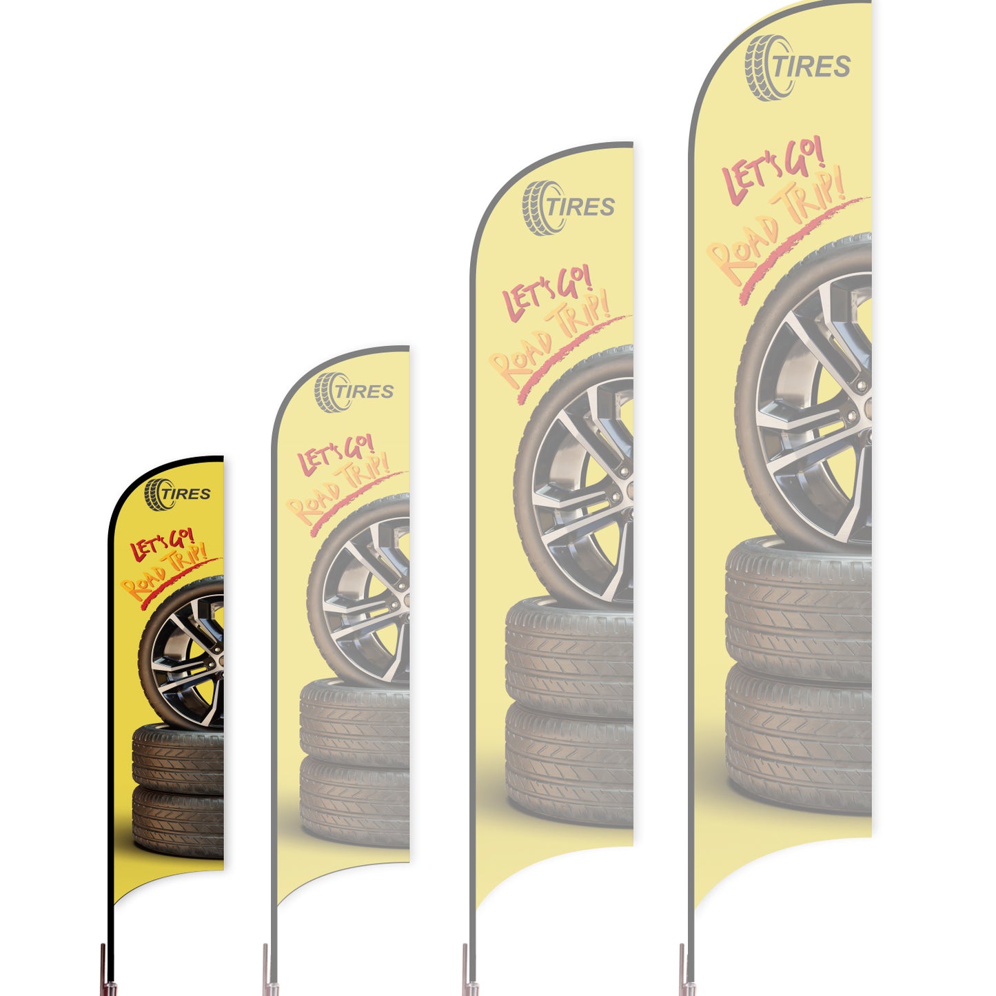 Sharkfin Flag - Doule Sided - Tires-S-Yellow-Flag Menu