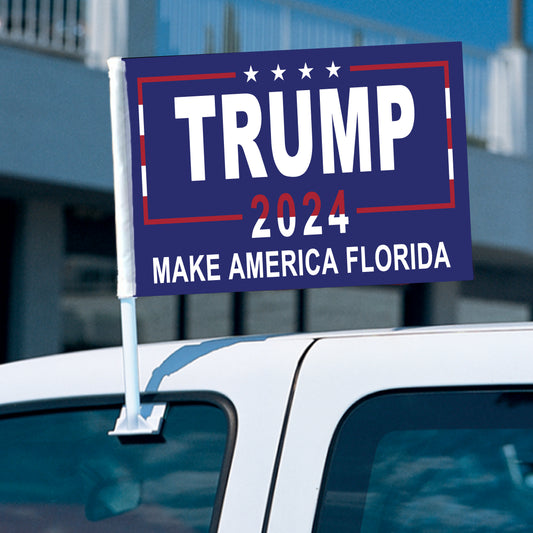 12"x18" 2024 USA Presidential Election Car Flag -Trump01-Trump01-20inch Pole-1 pcs-FlagMenu.com