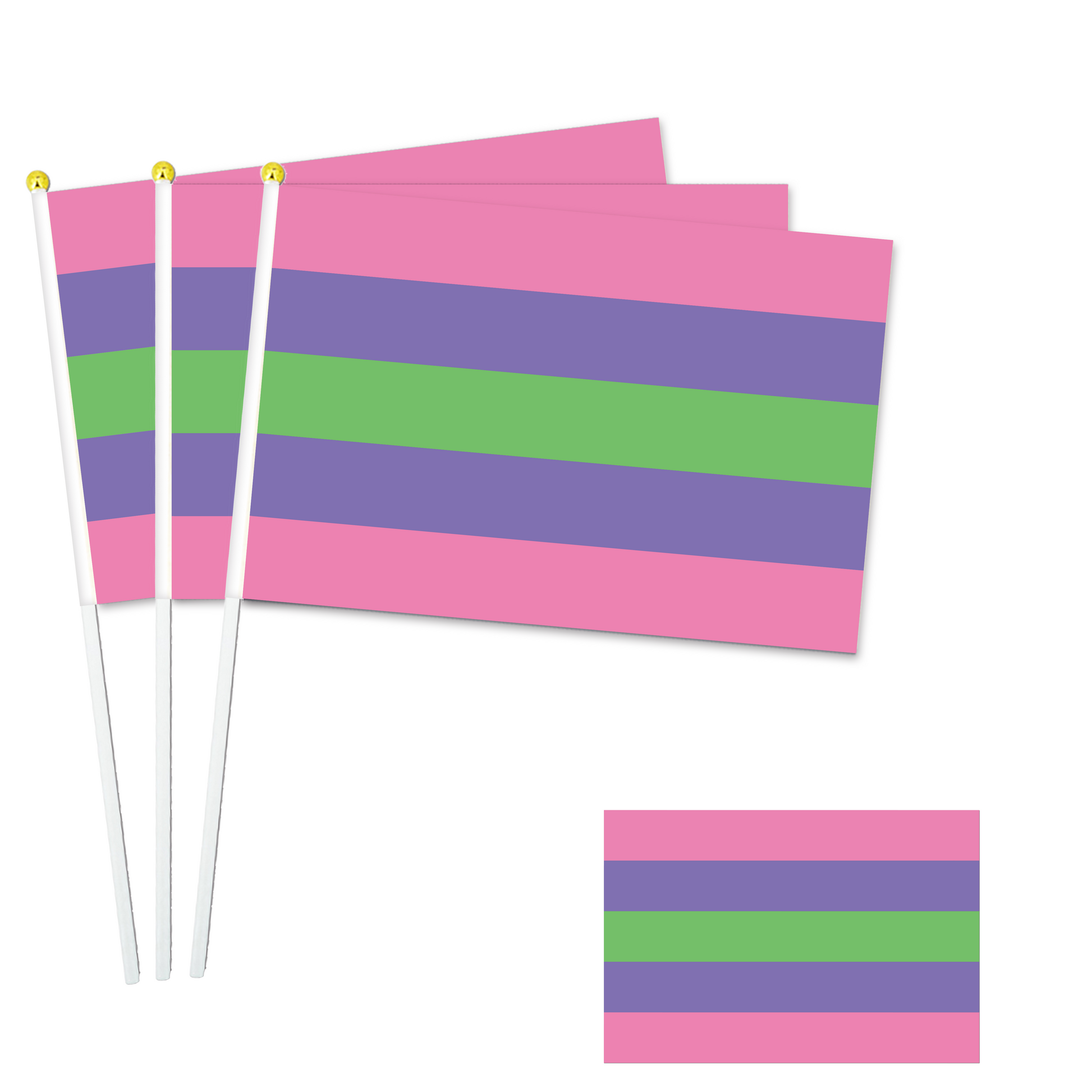 LGBTQ+ Collection - 8"x11" Stick Flag - 10 Packs-Trigender-Flag Menu-Custom flag&banner