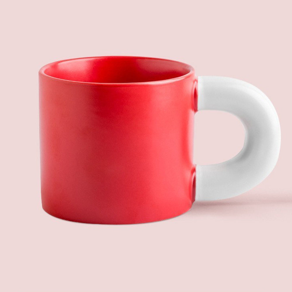 2 pcs - 11.2oz Customized Big Fat Cup/Mug - Holiday Gift-White Red-Flag Menu