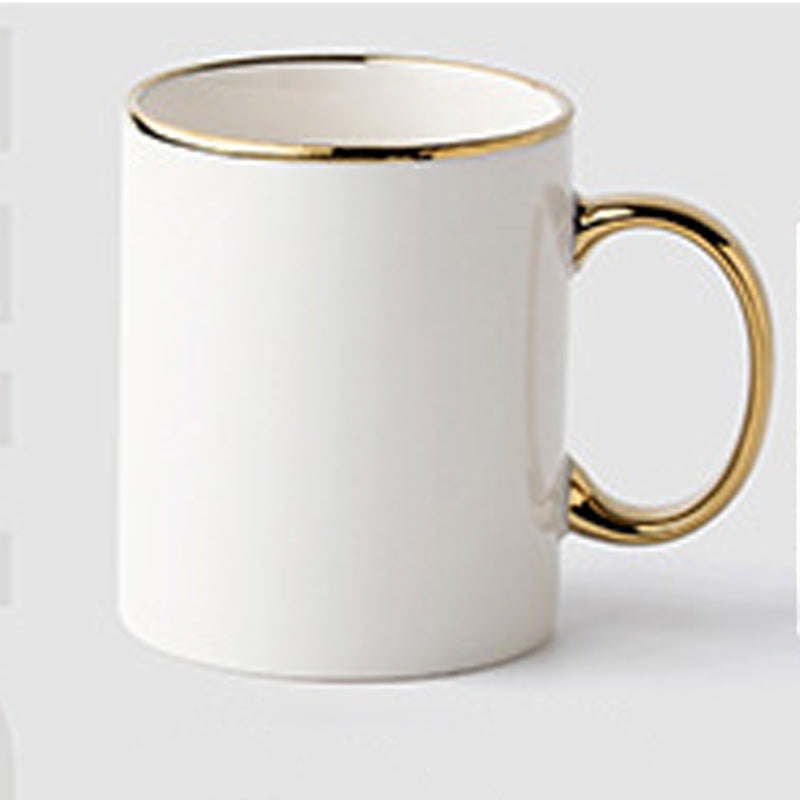 11.8oz Custom Gold Stamping Logo Cup/Mug - Souvenir/Business Advertising-White-Decorating Firing-100 Pcs-FlagMenu.com
