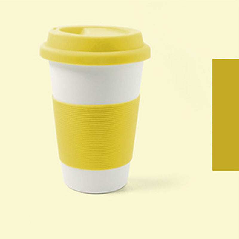 12.9oz Custom Silicone Cup/Mug - Souvenir/Business Advertising-Yellow-Decorating Firing-100 Pcs-FlagMenu.com