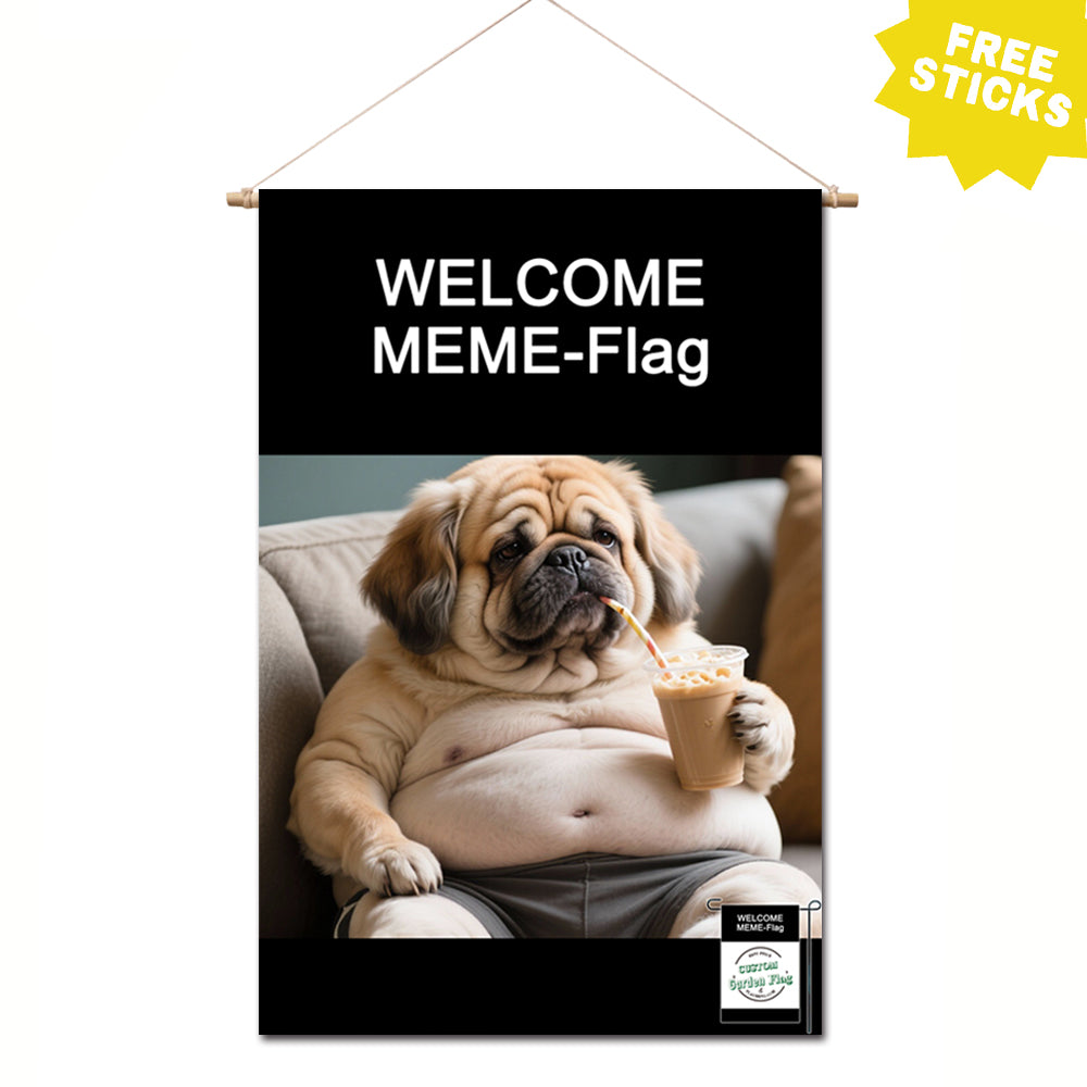 12"x18" Customized Personalized Welcome Flag - Camping Garden MEME FLAG - Flag Maker - FlagMenu