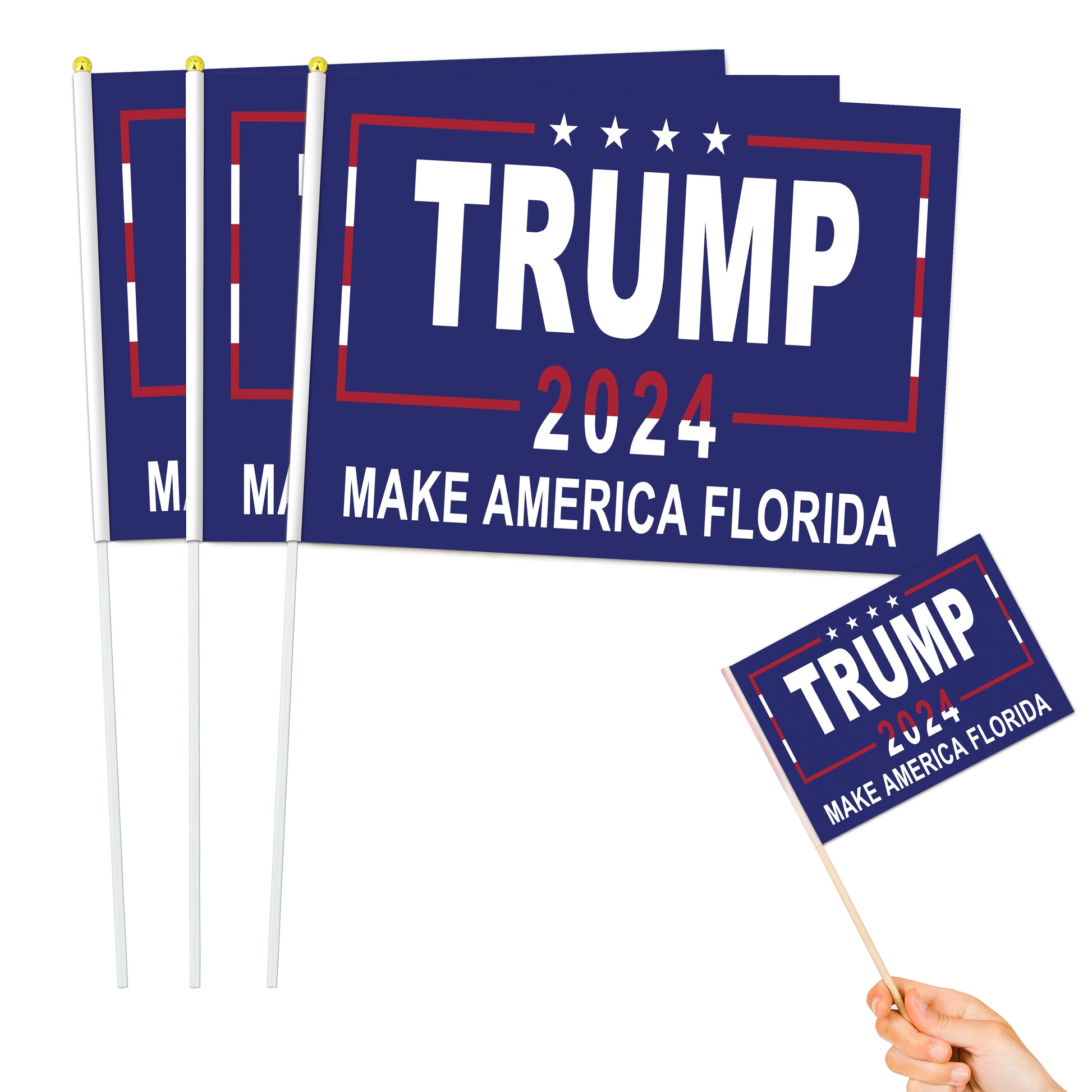 8"x11" Stick Flag- 2024 American Presidential Election- (100/1000 pcs)-TRUMP-01-100 pcs-FlagMenu.com