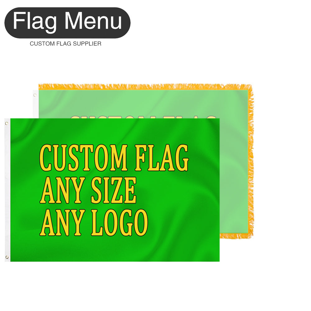 2X3ft-Flag Custom With Gold Fringe-Double Side-Flag Menu