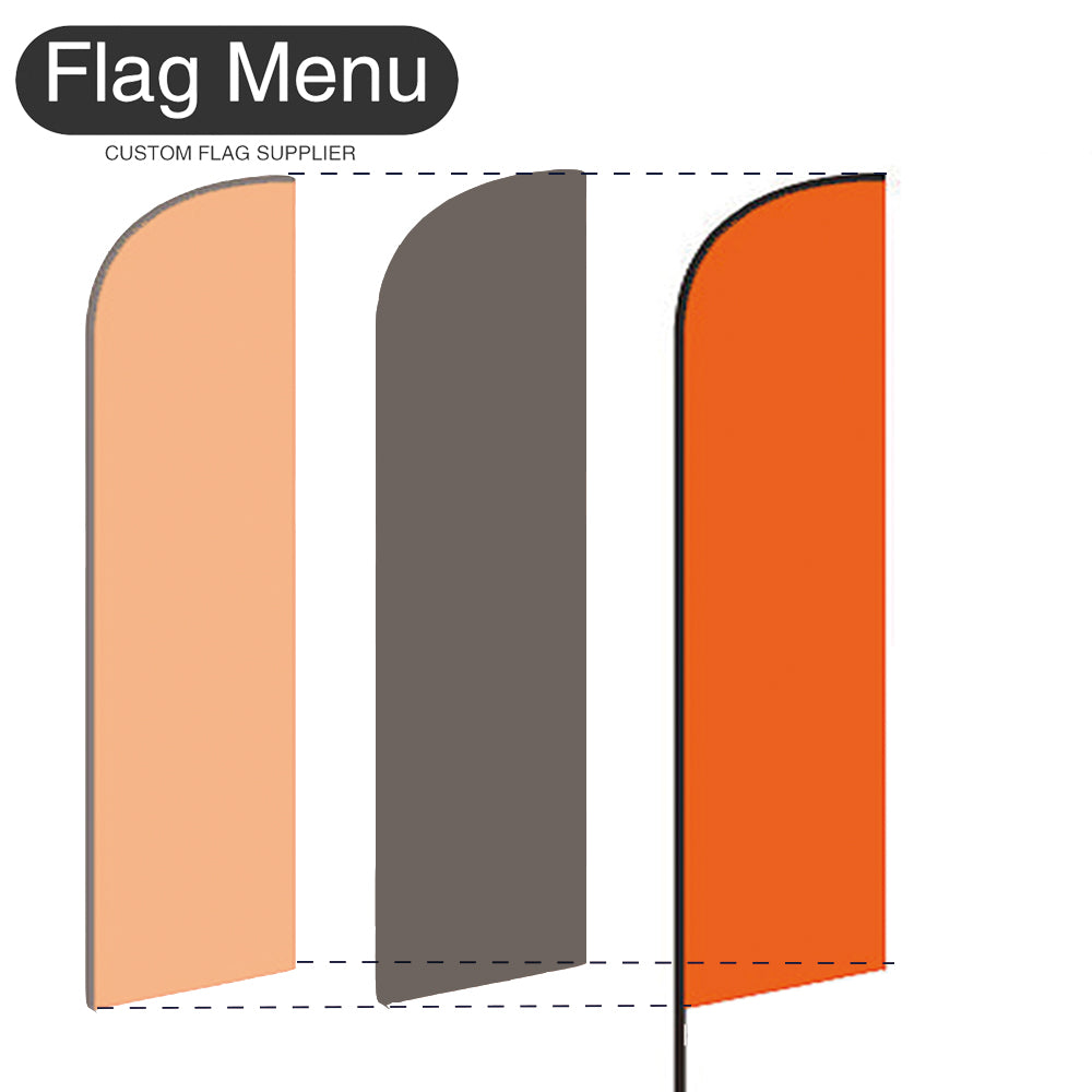 2.6X13.5ft Custom Sharkfin Flag-Double Sided-Flag Menu