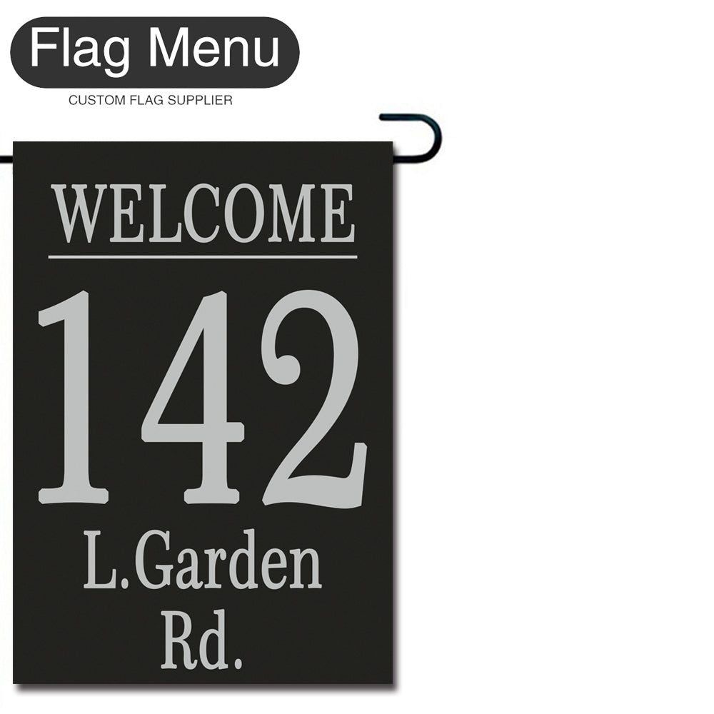 Address Signs Welcome Flag - Canvas-28"x40"-Black-Flag Menu