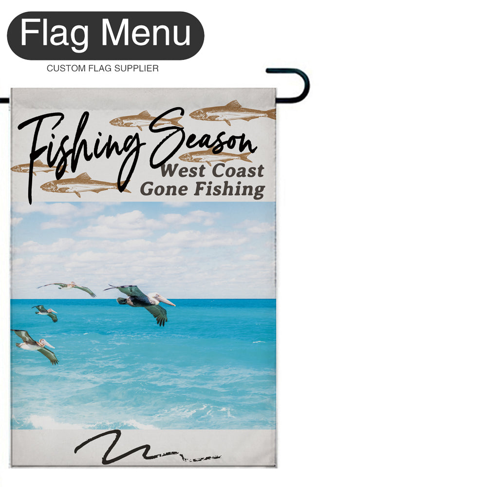 Welcome Flag - Canvas - Fishing Season - Anchovy-White-28"x40-Flag Menu