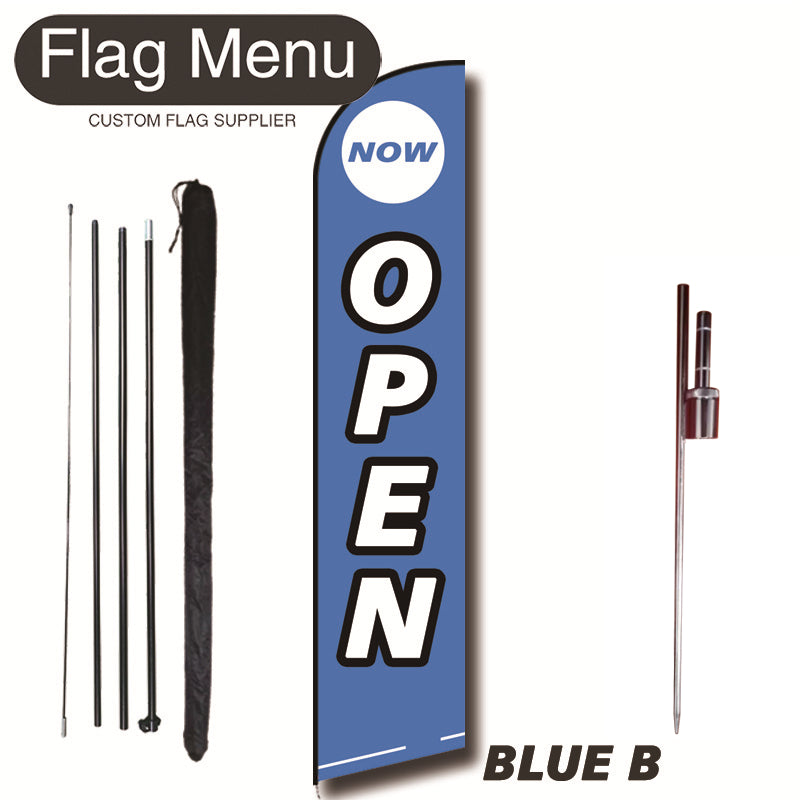 15ft Feather Flag Kit With Spike-OPEN-BLUE B-Flag Menu